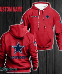 Custom Name Dallas Cowboys 3D Hoodie Red All OVer Print For Men Women Gift Christmas 2024