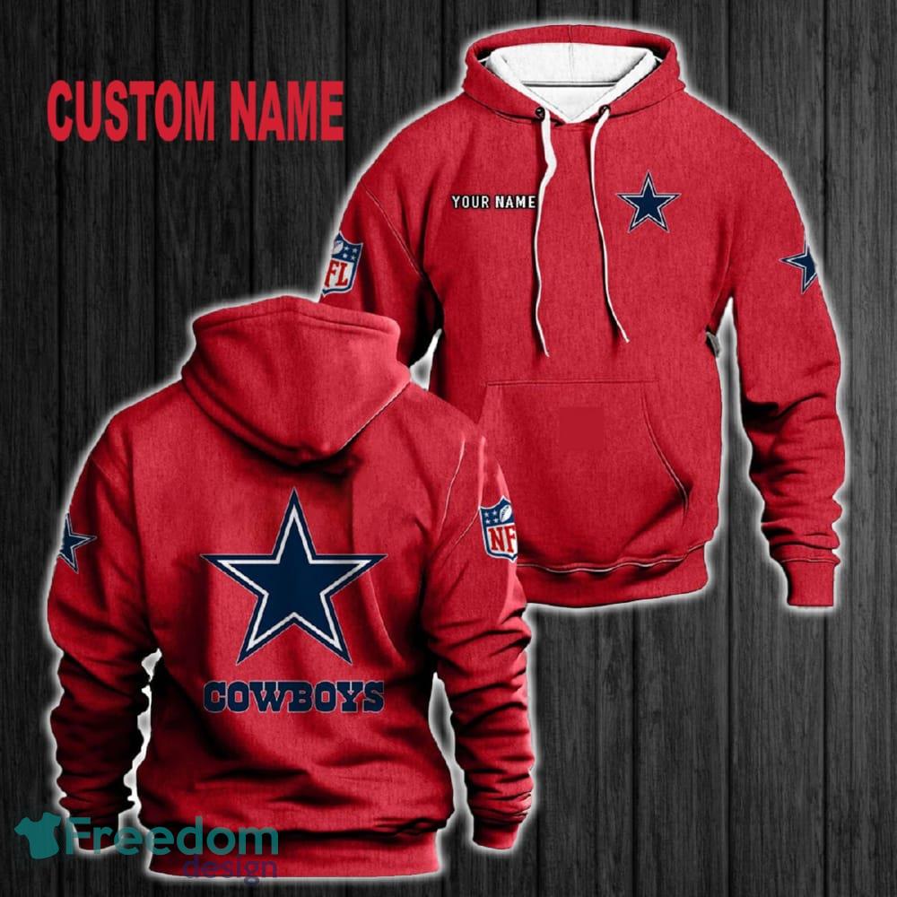 Custom Name Dallas Cowboys 3D Hoodie Red All OVer Print For Men Women Gift Christmas 2024 - Custom Name Dallas Cowboys 3D Hoodie Red All OVer Print For Men Gift Christmas 2024