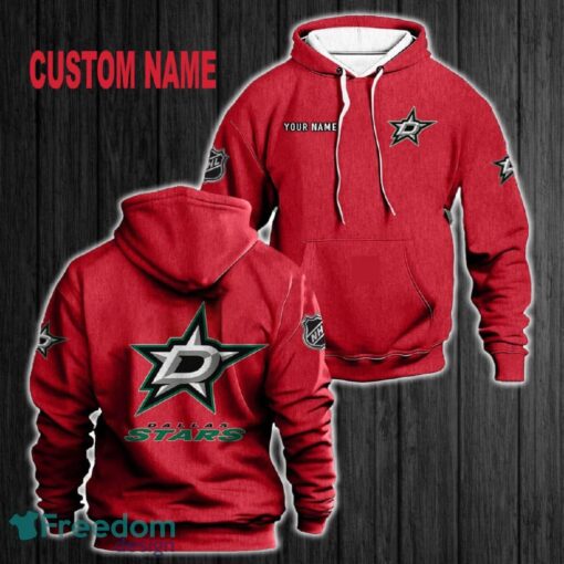 Custom Name Dallas Stars 3D Hoodie Red All OVer Print For Men Women Gift Christmas 2024 - Custom Name Dallas Stars 3D Hoodie Red All OVer Print For Men Gift Christmas 2024