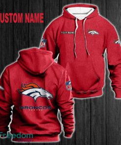 Custom Name Denver Broncos 3D Hoodie Red All OVer Print For Men Women Gift Christmas 2024