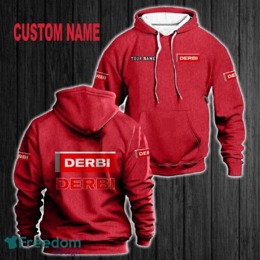 Custom Name Derbi Motorcycles 3D Hoodie Red All OVer Print For Men Women Gift Christmas 2024 - Custom Name Derbi Motorcycles 3D Hoodie Red All OVer Print For Men Gift Christmas 2024