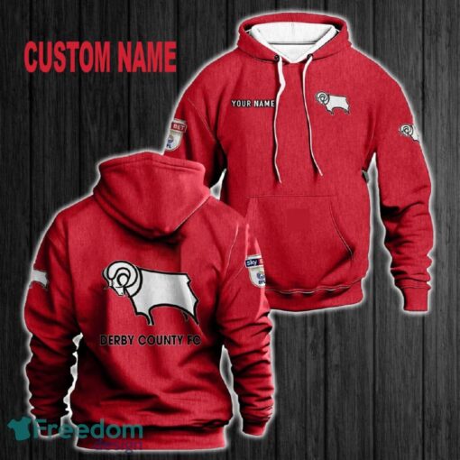 Custom Name Derby County 3D Hoodie Red All OVer Print For Men Women Gift Christmas 2024 - Custom Name Derby County 3D Hoodie Red All OVer Print For Men Gift Christmas 2024