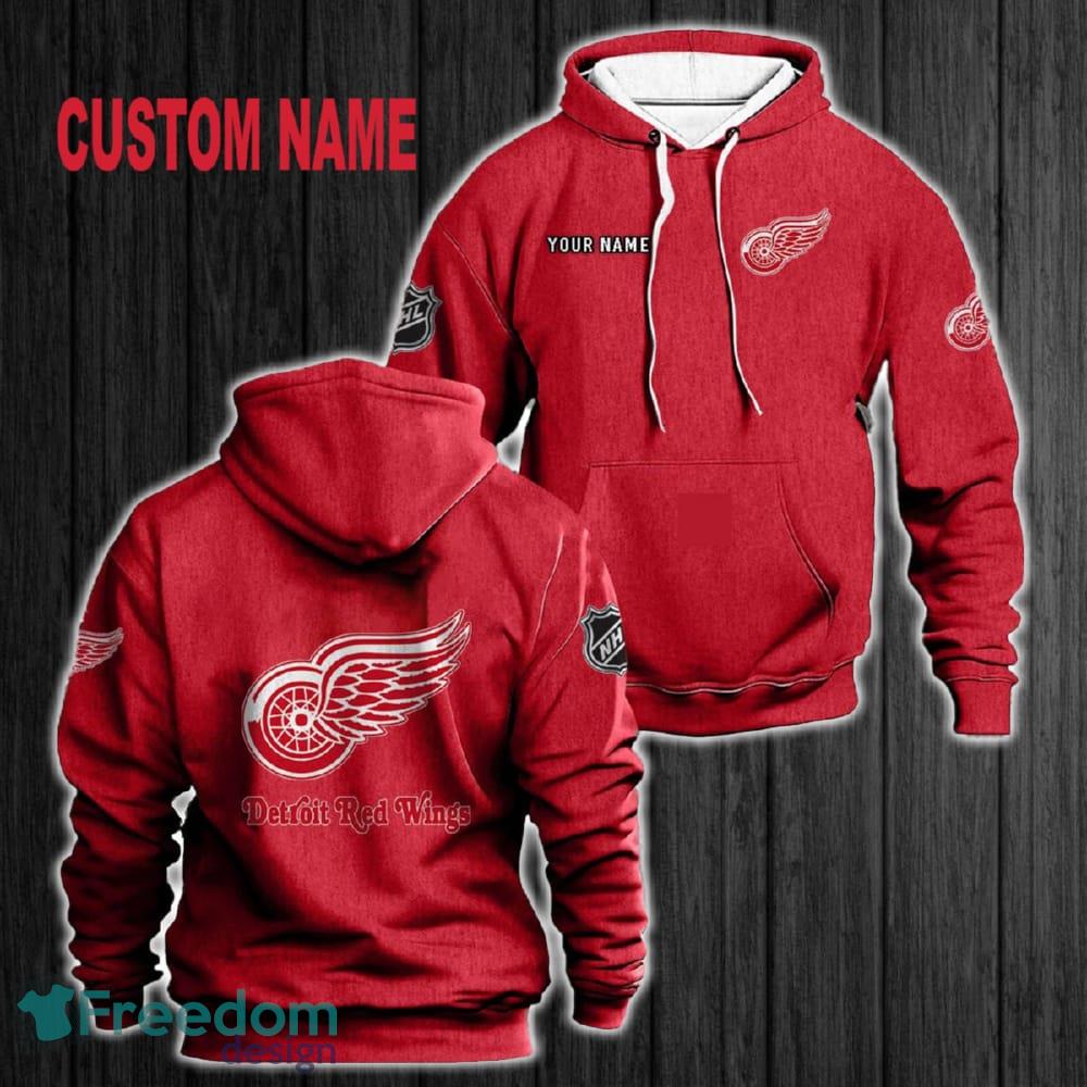 Custom Name Detroit Red Wings 3D Hoodie Red All OVer Print For Men Women Gift Christmas 2024 - Custom Name Detroit Red Wings 3D Hoodie Red All OVer Print For Men Gift Christmas 2024