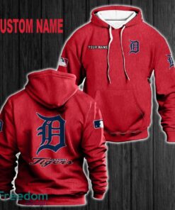 Custom Name Detroit Tigers 3D Hoodie Red All OVer Print For Men Women Gift Christmas 2024