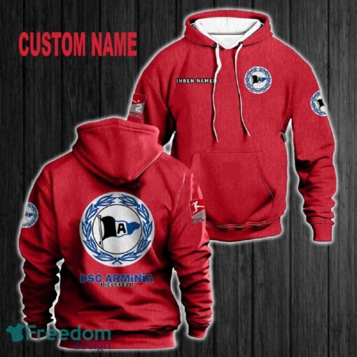 Custom Name DSC Arminia Bielefeld 3D Hoodie Red All OVer Print For Men Women Gift Christmas 2024 - Custom Name DSC Arminia Bielefeld 3D Hoodie Red All OVer Print For Men Gift Christmas 2024