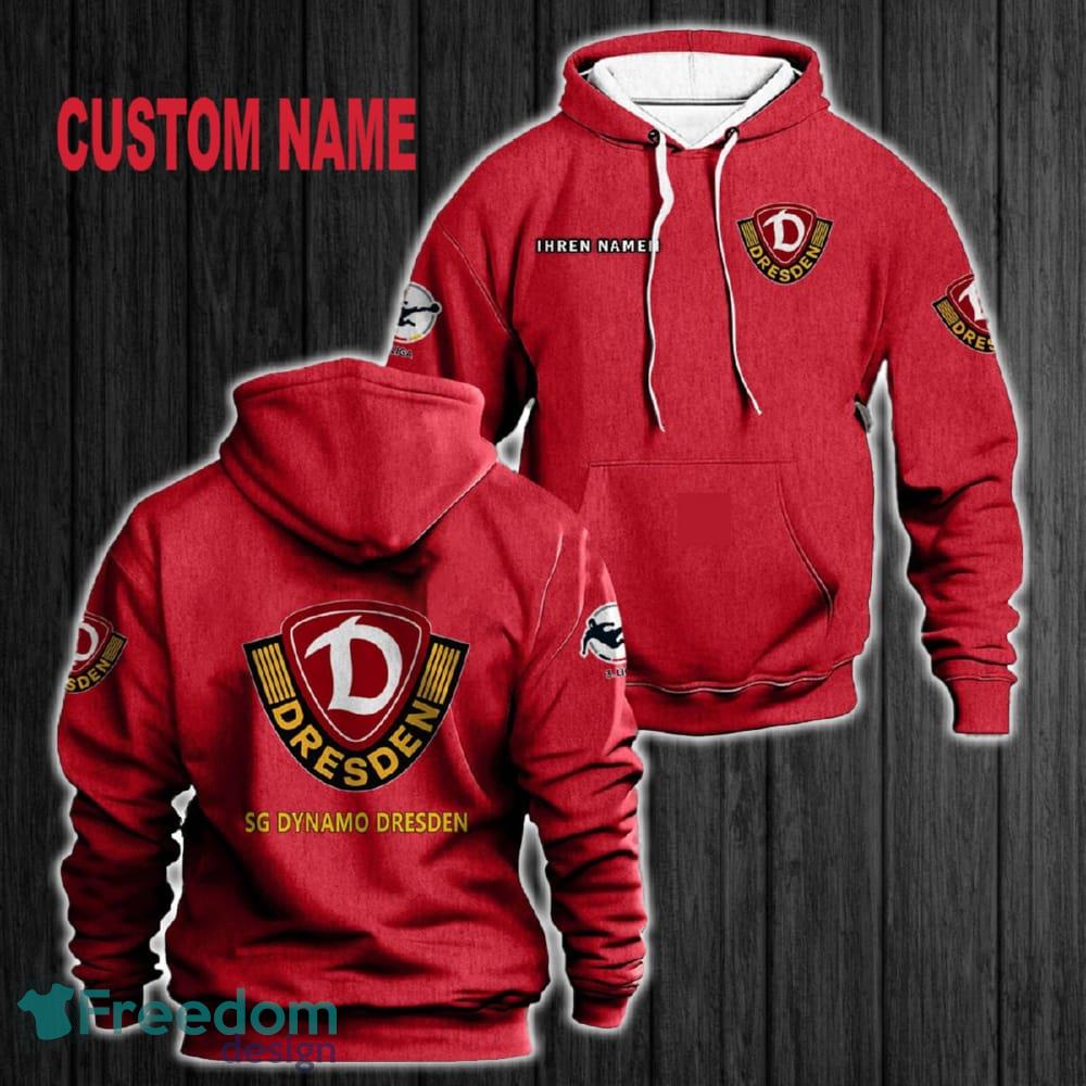 Custom Name Dynamo Dresden 3D Hoodie Red All OVer Print For Men Women Gift Christmas 2024 - Custom Name Dynamo Dresden 3D Hoodie Red All OVer Print For Men Gift Christmas 2024