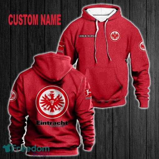 Custom Name Eintracht Frankfurt 3D Hoodie Red All OVer Print For Men Women Gift Christmas 2024 - Custom Name Eintracht Frankfurt 3D Hoodie Red All OVer Print For Men Gift Christmas 2024