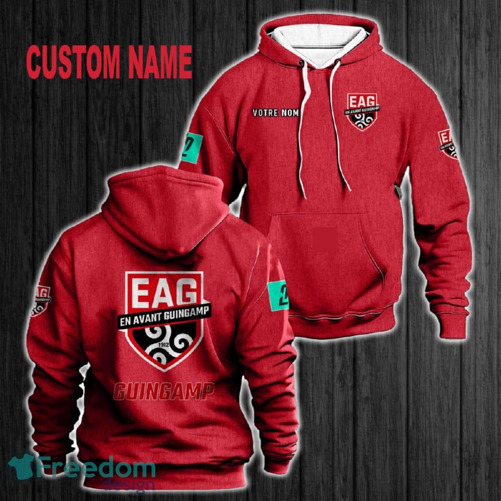 Custom Name En Avant Guingamp 3D Hoodie Red All OVer Print For Men Women Gift Christmas 2024 - Custom Name En Avant Guingamp 3D Hoodie Red All OVer Print For Men Gift Christmas 2024