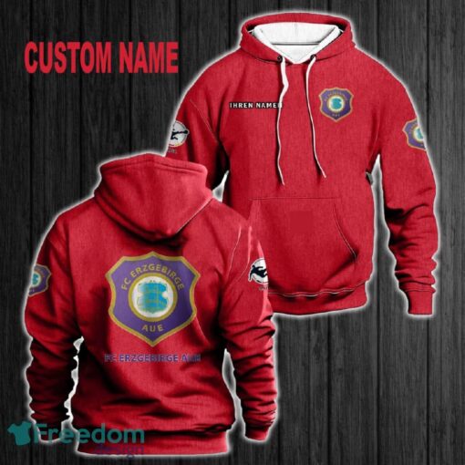 Custom Name Erzgebirge Aue 3D Hoodie Red All OVer Print For Men Women Gift Christmas 2024 - Custom Name Erzgebirge Aue 3D Hoodie Red All OVer Print For Men Gift Christmas 2024