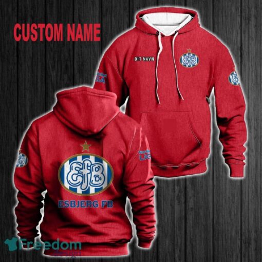 Custom Name Esbjerg fB 3D Hoodie Red All OVer Print For Men Women Gift Christmas 2024 - Custom Name Esbjerg fB 3D Hoodie Red All OVer Print For Men Gift Christmas 2024