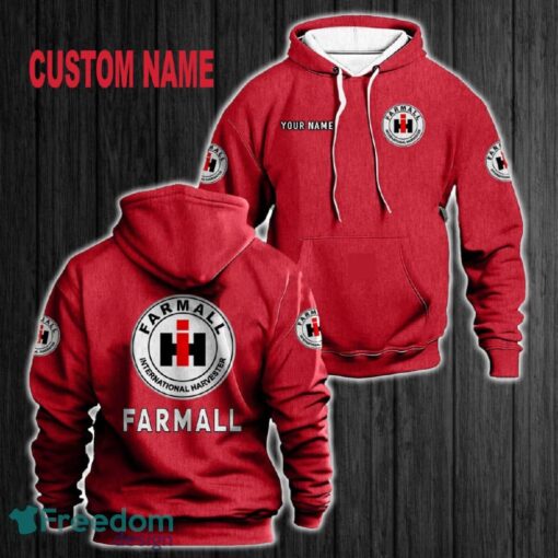 Custom Name Farmall 3D Hoodie Red All OVer Print For Men Women Gift Christmas 2024 - Custom Name Farmall 3D Hoodie Red All OVer Print For Men Gift Christmas 2024