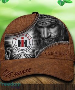 Custom Name Farmall Car All Over Print Jesus Brown 3D Cap And Hat For Fans Gift