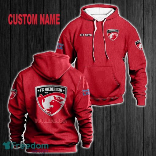 Custom Name FC Fredericia 3D Hoodie Red All OVer Print For Men Women Gift Christmas 2024 - Custom Name FC Fredericia 3D Hoodie Red All OVer Print For Men Gift Christmas 2024