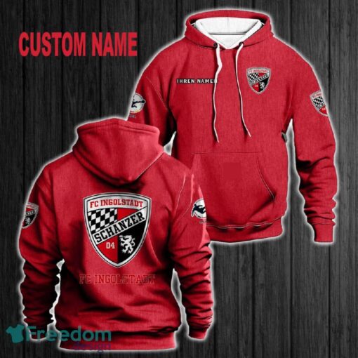 Custom Name FC Ingolstadt 3D Hoodie Red All OVer Print For Men Women Gift Christmas 2024 - Custom Name FC Ingolstadt 3D Hoodie Red All OVer Print For Men Gift Christmas 2024