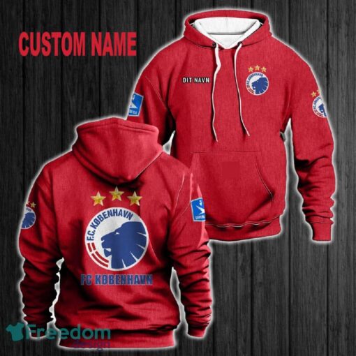 Custom Name F.C. København 3D Hoodie Red All OVer Print For Men Women Gift Christmas 2024 - Custom Name F.C. København 3D Hoodie Red All OVer Print For Men Gift Christmas 2024