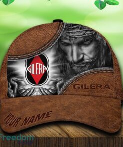 Custom Name Gilera Car All Over Print Jesus Brown 3D Cap And Hat For Fans Gift