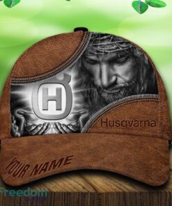 Custom Name Husqvarna Car All Over Print Jesus Brown 3D Cap And Hat For Fans Gift