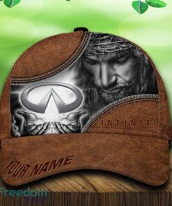 Custom Name Infiniti Car All Over Print Jesus Brown 3D Cap And Hat For Fans Gift