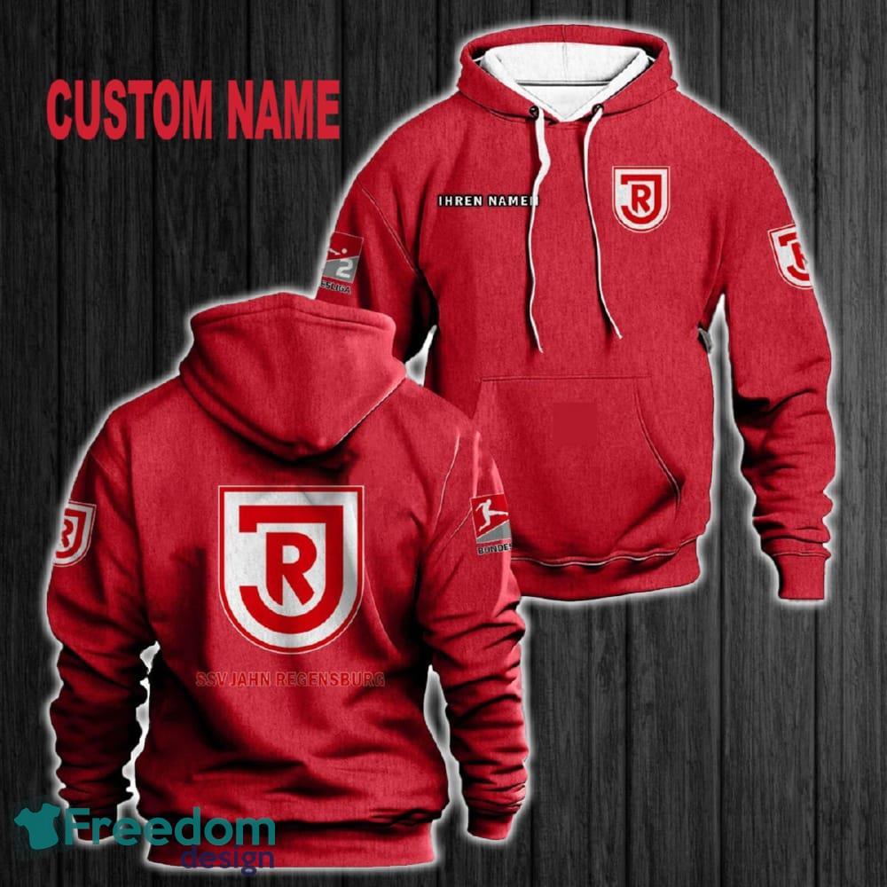 Custom Name Jahn Regensburg 3D Hoodie Red All OVer Print For Men Women Gift Christmas 2024 - Custom Name Jahn Regensburg 3D Hoodie Red All OVer Print For Men Gift Christmas 2024