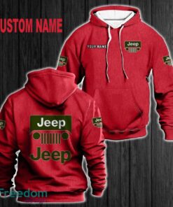 Custom Name Jeep 3D Hoodie Red All OVer Print For Men Women Gift Christmas 2024