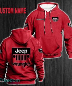 Custom Name Jeep Wrangler 3D Hoodie Red All OVer Print For Men Women Gift Christmas 2024