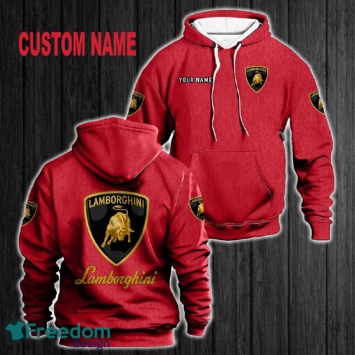 Custom Name Lamborghini 3D Hoodie Red All OVer Print For Men Women Gift Christmas 2024 - Custom Name Lamborghini 3D Hoodie Red All OVer Print For Men Gift Christmas 2024