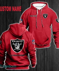 Custom Name Las Vegas Raiders 3D Hoodie Red All OVer Print For Men Women Gift Christmas 2024