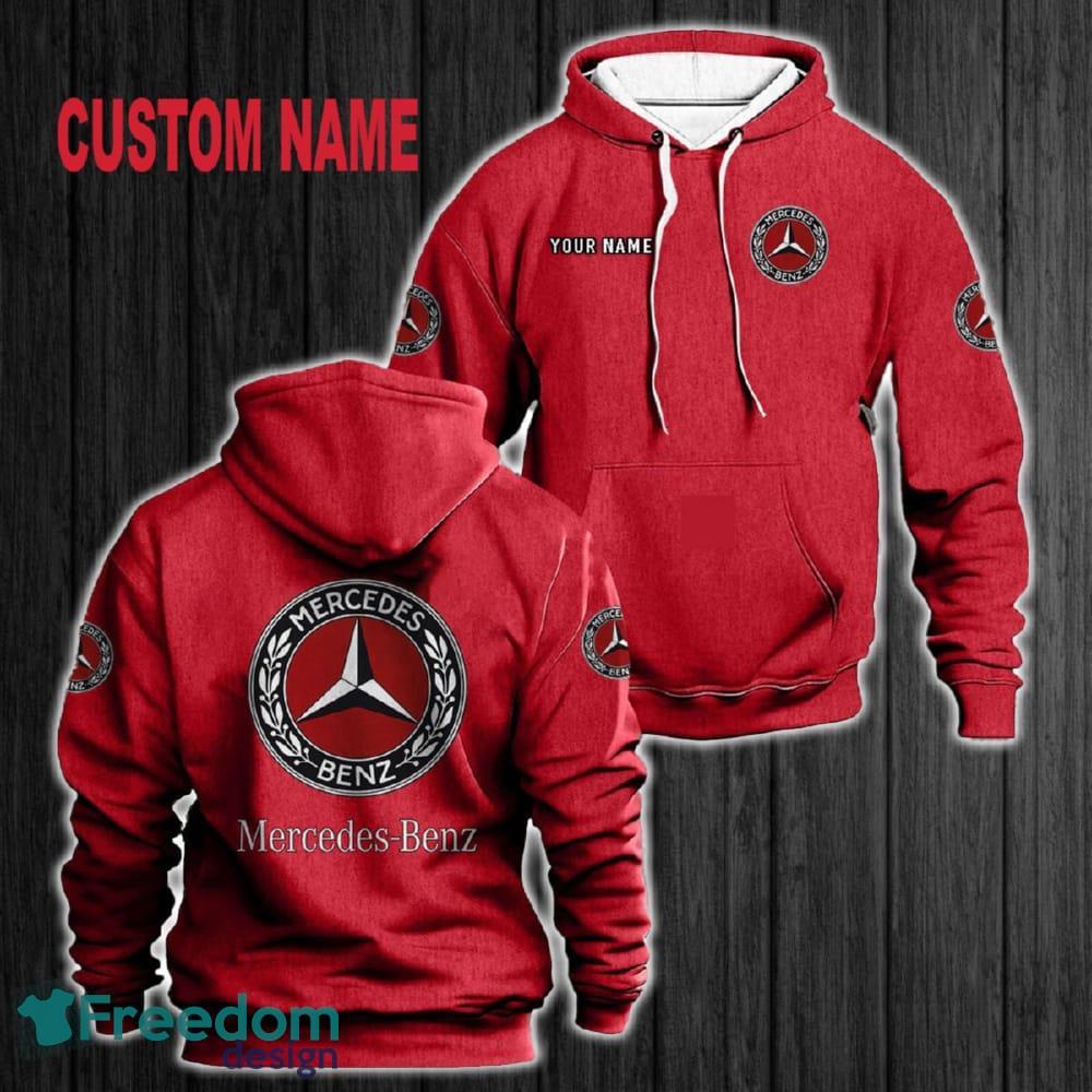 Custom Name Mercedes Benz Festive 3D Hoodie Red All OVer Print For Men Women Gift Christmas 2024 - Custom Name Mercedes_Benz 3D Hoodie Red All OVer Print For Men Gift Christmas 2024