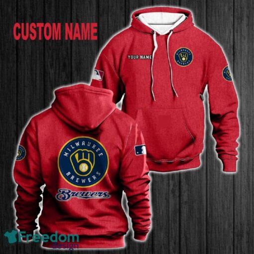 Custom Name Milwaukee Brewers 3D Hoodie Red All OVer Print For Men Women Gift Christmas 2024 - Custom Name Milwaukee Brewers 3D Hoodie Red All OVer Print For Men Gift Christmas 2024