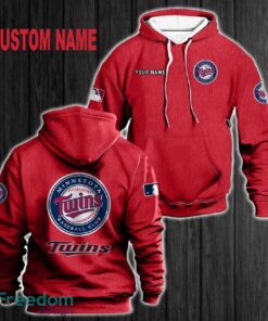 Custom Name Minnesota Twins 3D Hoodie Red All OVer Print For Men Women Gift Christmas 2024