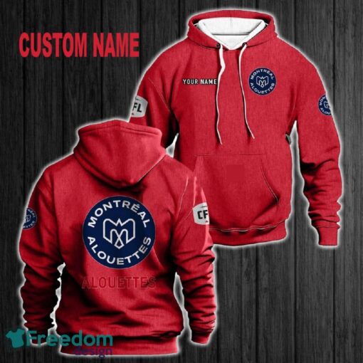 Custom Name Montreal Alouettes 3D Hoodie Red All OVer Print For Men Women Gift Christmas 2024 - Custom Name Montreal Alouettes 3D Hoodie Red All OVer Print For Men Gift Christmas 2024