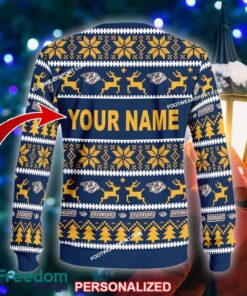 Custom Name NEW Celebrate Nashville Predators Ugly Christmas Sweater Gift For Men And Women - NHL Nashville Predators Ugly Christmas Sweater For Men And Women Photo 2