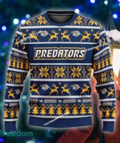 Custom Name NEW Celebrate Nashville Predators Ugly Christmas Sweater Gift For Men And Women - NHL Nashville Predators Ugly Christmas Sweater For Men And Women Photo 1