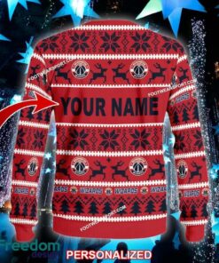 Custom Name NEW Cookie Washington Wizards Ugly Christmas Sweater Gift For Men And Women - NBA Washington Wizards Ugly Christmas Sweater For Men And Women Photo 2