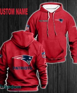 Custom Name New England Patriots 3D Hoodie Red All OVer Print For Men Women Gift Christmas 2024