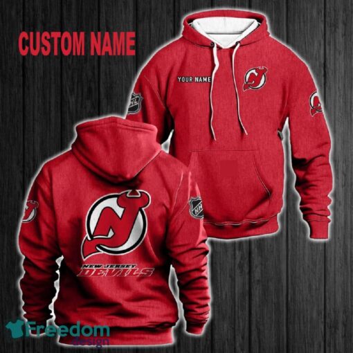 Custom Name New Jersey Devils 3D Hoodie Red All OVer Print For Men Women Gift Christmas 2024 - Custom Name New Jersey Devils 3D Hoodie Red All OVer Print For Men Gift Christmas 2024