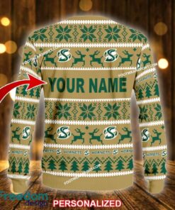 Custom Name NEW Joyful Sacramento State Hornets Knitted Christmas Sweater Gift For Men And Women - NCAA2 Sacramento State Hornets Ugly Christmas Sweater For Men And Women Photo 2