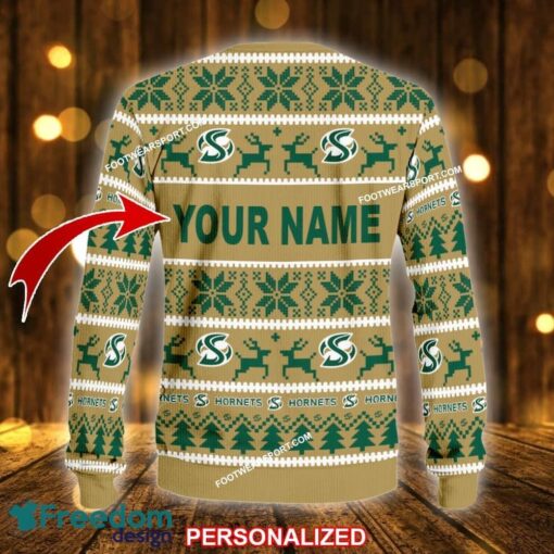 Custom Name NEW Joyful Sacramento State Hornets Knitted Christmas Sweater Gift For Men And Women - NCAA2 Sacramento State Hornets Ugly Christmas Sweater For Men And Women Photo 2