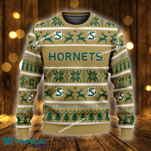 Custom Name NEW Joyful Sacramento State Hornets Knitted Christmas Sweater Gift For Men And Women - NCAA2 Sacramento State Hornets Ugly Christmas Sweater For Men And Women Photo 1