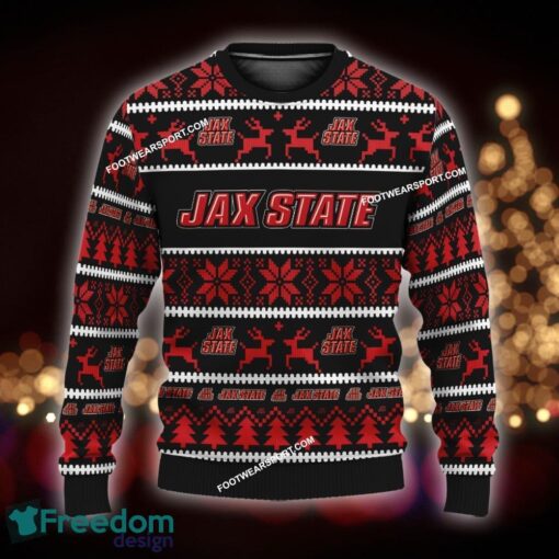 Custom Name NEW Mary Jacksonville State Gamecocks Knitted Christmas Sweater AOP Gift For Men And Women - NCAA Jacksonville State Gamecocks Ugly Christmas Sweater For Men And Women Photo 1