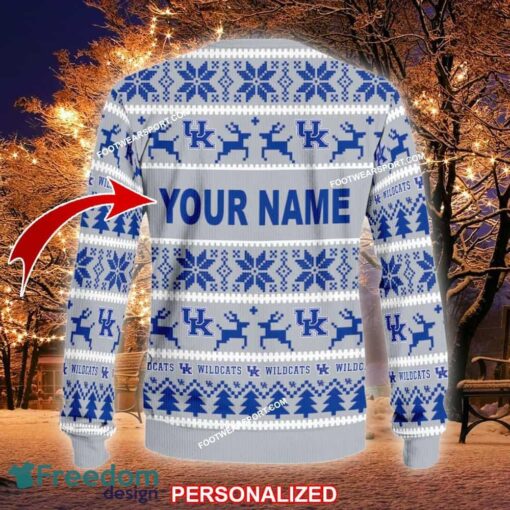 Custom Name NEW Men Kentucky Wildcats Ugly Christmas Sweater Gift For Men And Women - NCAA Kentucky Wildcats Ugly Christmas Sweater For Men And Women Photo 2