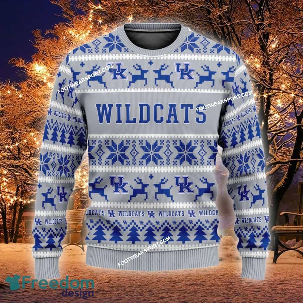 Custom Name NEW Men Kentucky Wildcats Ugly Christmas Sweater Gift For Men And Women - NCAA Kentucky Wildcats Ugly Christmas Sweater For Men And Women Photo 1