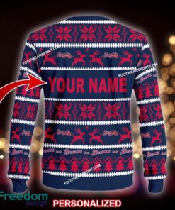 Custom Name NEW Merry Atlanta Braves Knitted Christmas Sweater AOP Gift Holidays - MLB Atlanta Braves Ugly Christmas Sweater For Men And Women Photo 2