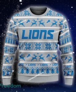 Custom Name NEW Merry Detroit Lions Knitted Christmas Sweater Gift For Adult - NFL Detroit Lions Ugly Christmas Sweater For Men And Women Photo 1