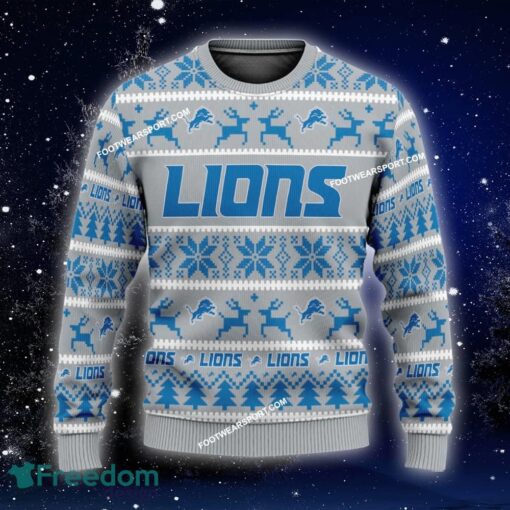 Custom Name NEW Merry Detroit Lions Knitted Christmas Sweater Gift For Adult - NFL Detroit Lions Ugly Christmas Sweater For Men And Women Photo 1