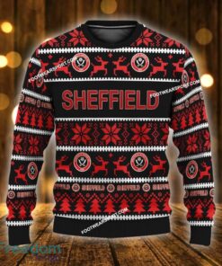 Custom Name NEW Merry-making Sheffield United Ugly Christmas Sweater Gift For Men And Women - EPL Sheffield United Ugly Christmas Sweater For Men And Women Photo 1