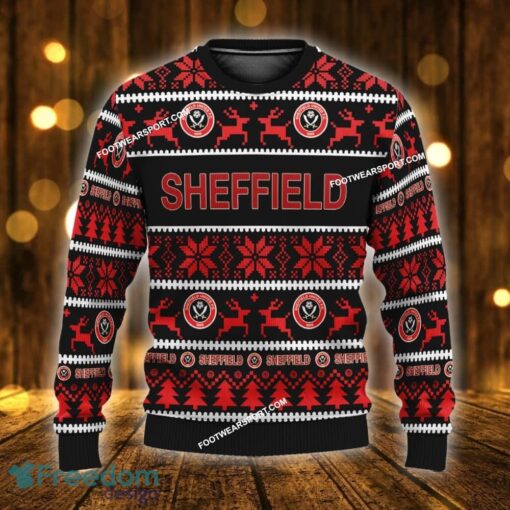 Custom Name NEW Merry-making Sheffield United Ugly Christmas Sweater Gift For Men And Women - EPL Sheffield United Ugly Christmas Sweater For Men And Women Photo 1