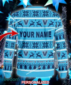 Custom Name NEW Merry-making Villanova Wildcats Ugly Christmas 3D Sweater Gift For Men And Women - NCAA2 Villanova Wildcats Ugly Christmas Sweater For Men And Women Photo 2