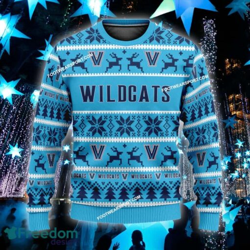 Custom Name NEW Merry-making Villanova Wildcats Ugly Christmas 3D Sweater Gift For Men And Women - NCAA2 Villanova Wildcats Ugly Christmas Sweater For Men And Women Photo 1