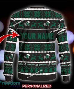 Custom Name NEW Mistletoe Tulane Green Wave Ugly Xmas 3D Sweater Gift For Adult - NCAA Tulane Green Wave Ugly Christmas Sweater For Men And Women Photo 2